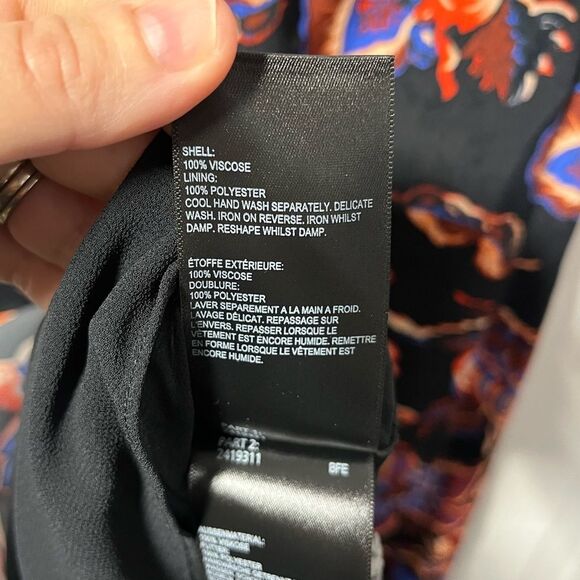 Whistles Black Ruby trailing bloom midi dress size 6 - Picture 8 of 11